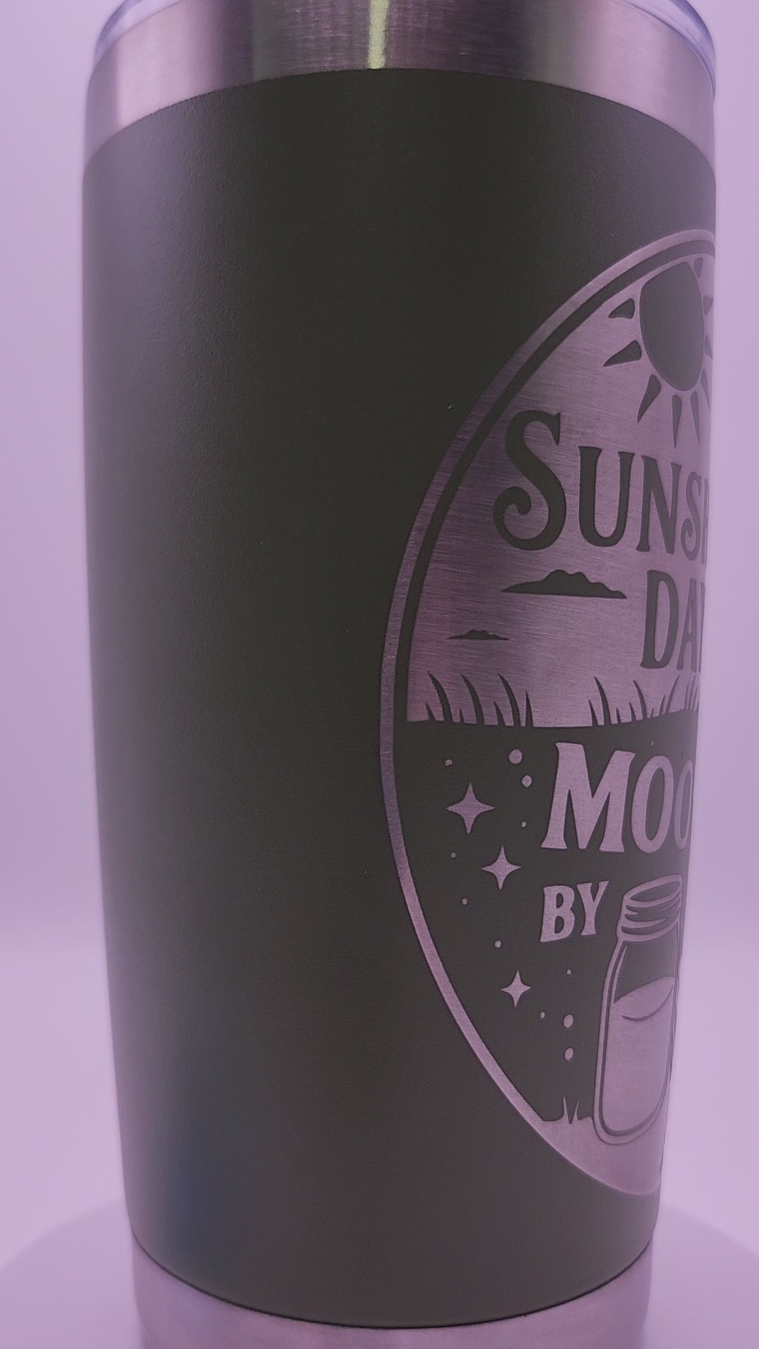 Sunshine & Moonshine 20oz matte green tumbler