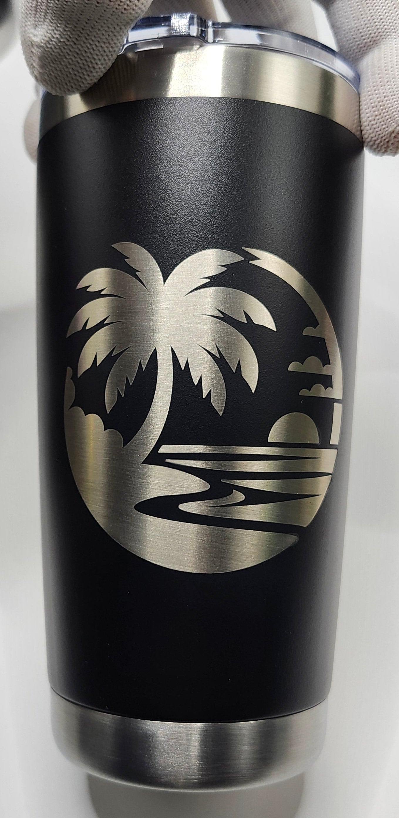 Palm Island 20oz matte black tumbler