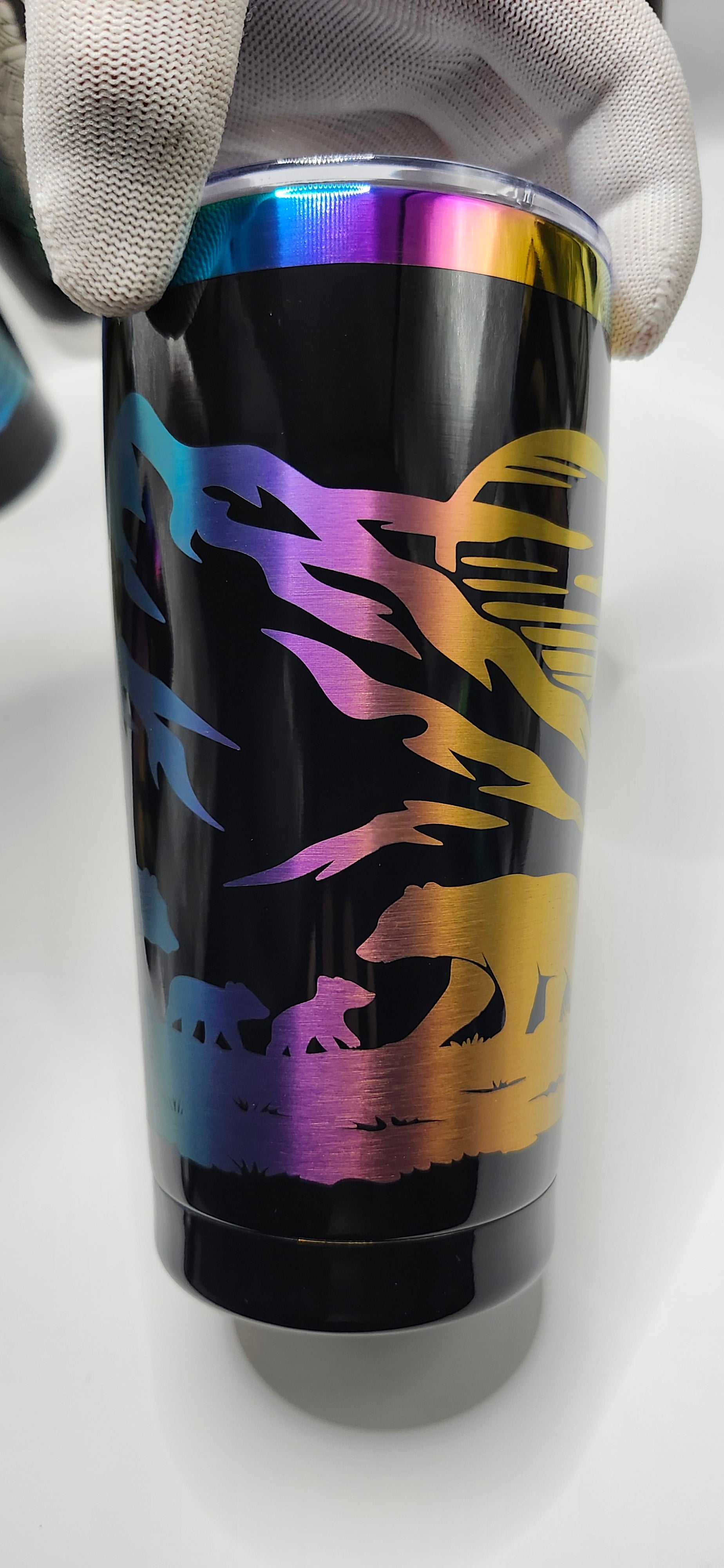Mountain Bear Family 20 ounce Iridescent tumbler