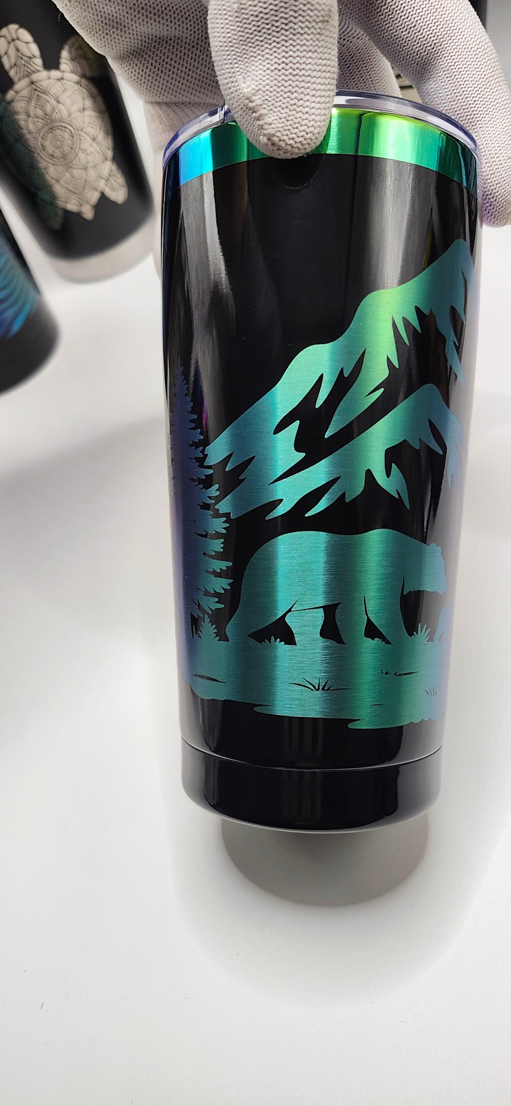 Mountain Bear Family 20 ounce Iridescent tumbler