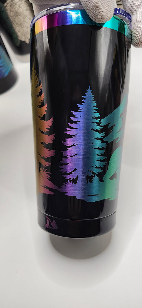 Mountain Bear Family 20 ounce Iridescent tumbler