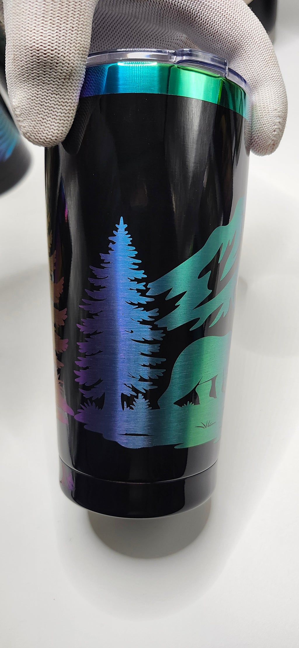 Mountain Bear Family 20 ounce Iridescent tumbler