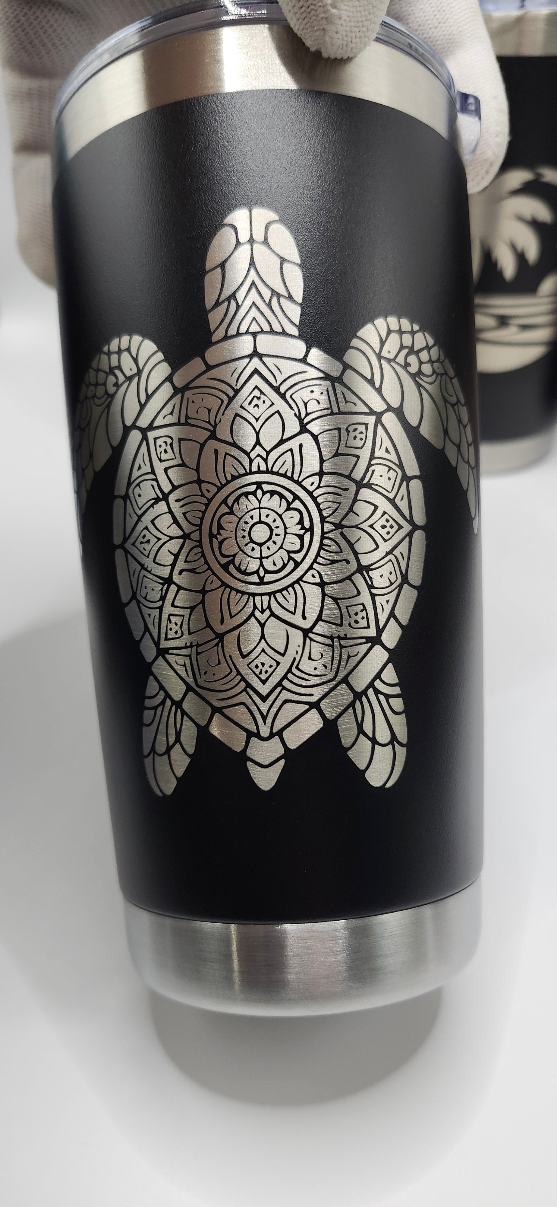 Sea Turtle matte black 20oz tumber