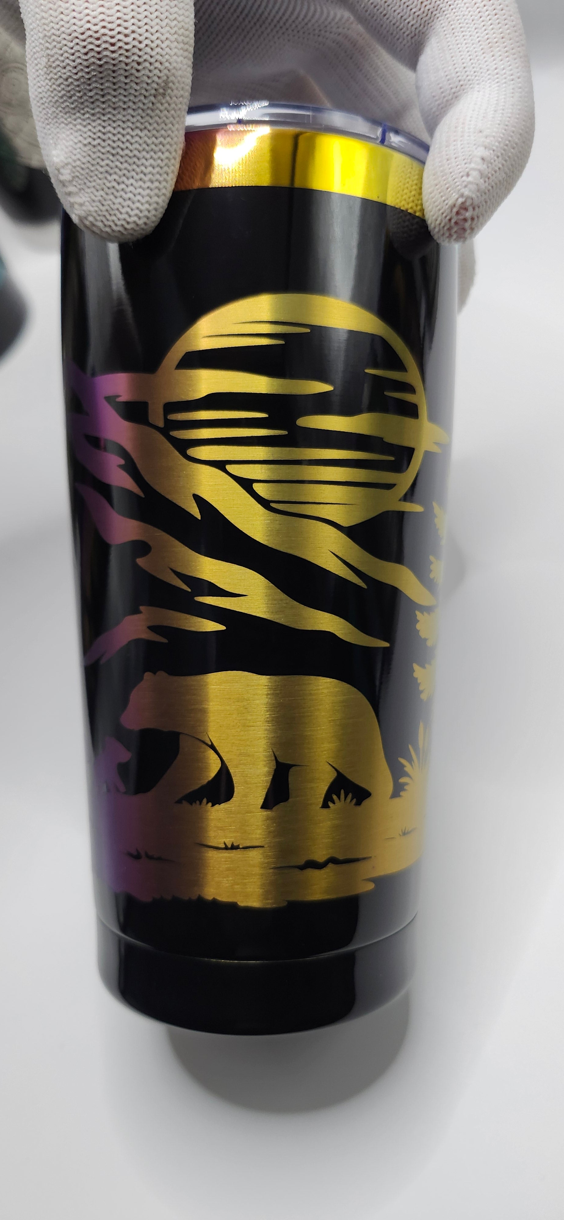 Mountain Bear Family 20 ounce Iridescent tumbler