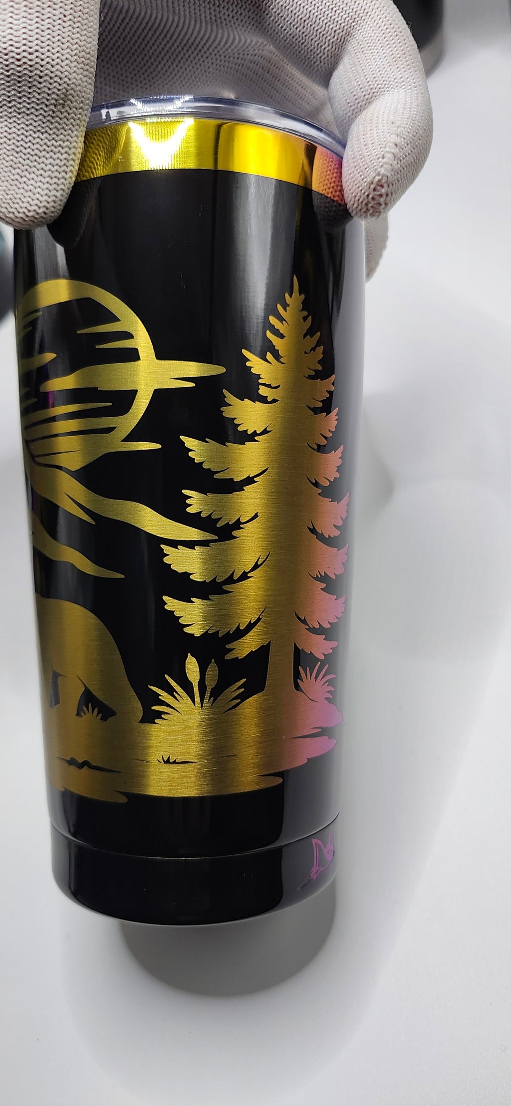 Mountain Bear Family 20 ounce Iridescent tumbler
